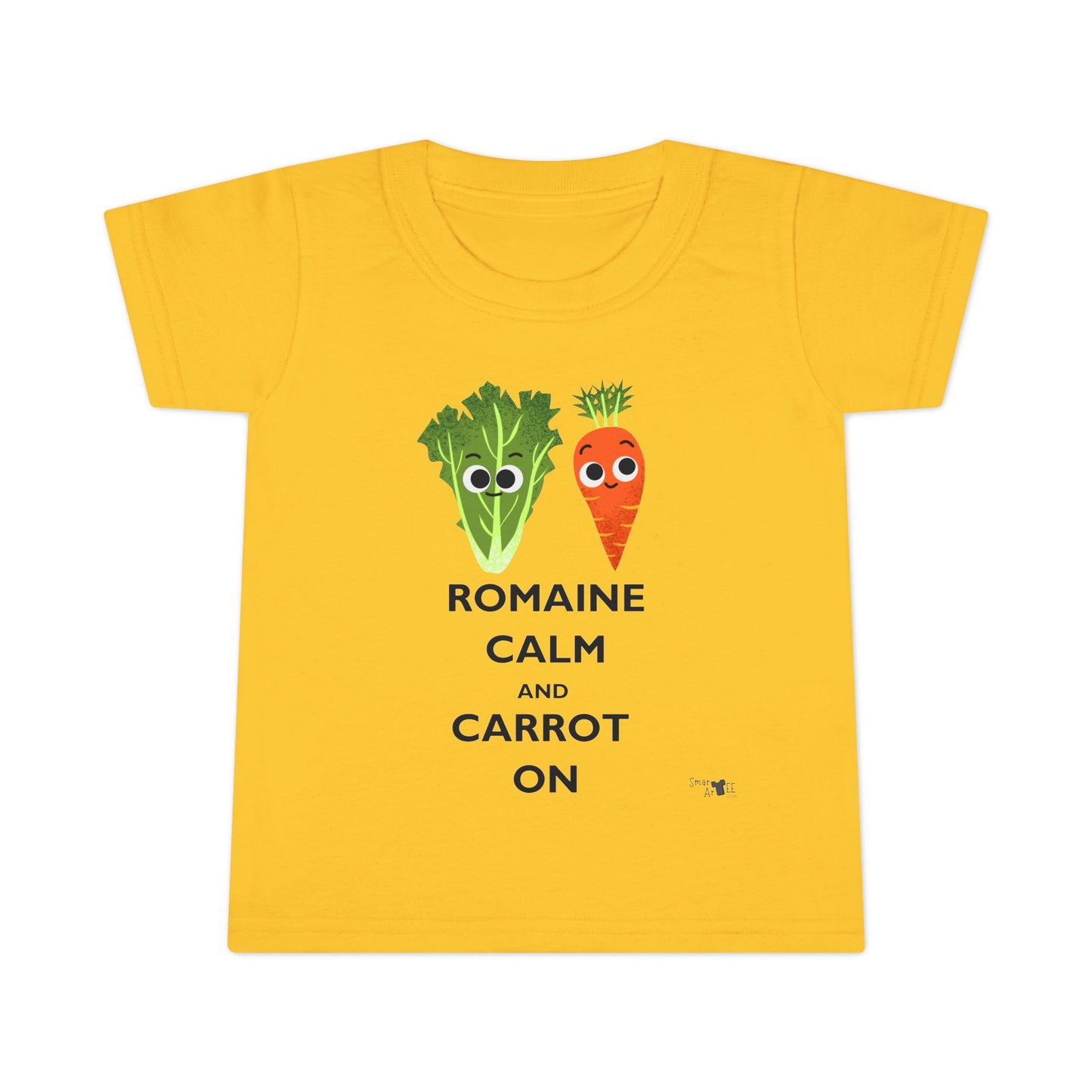 Cute Toddler Shirt with 'Romaine Calm and Carrot On' Design, Vegetable Humor Tee for Kids, Gift for Baby Showers & Birthdays