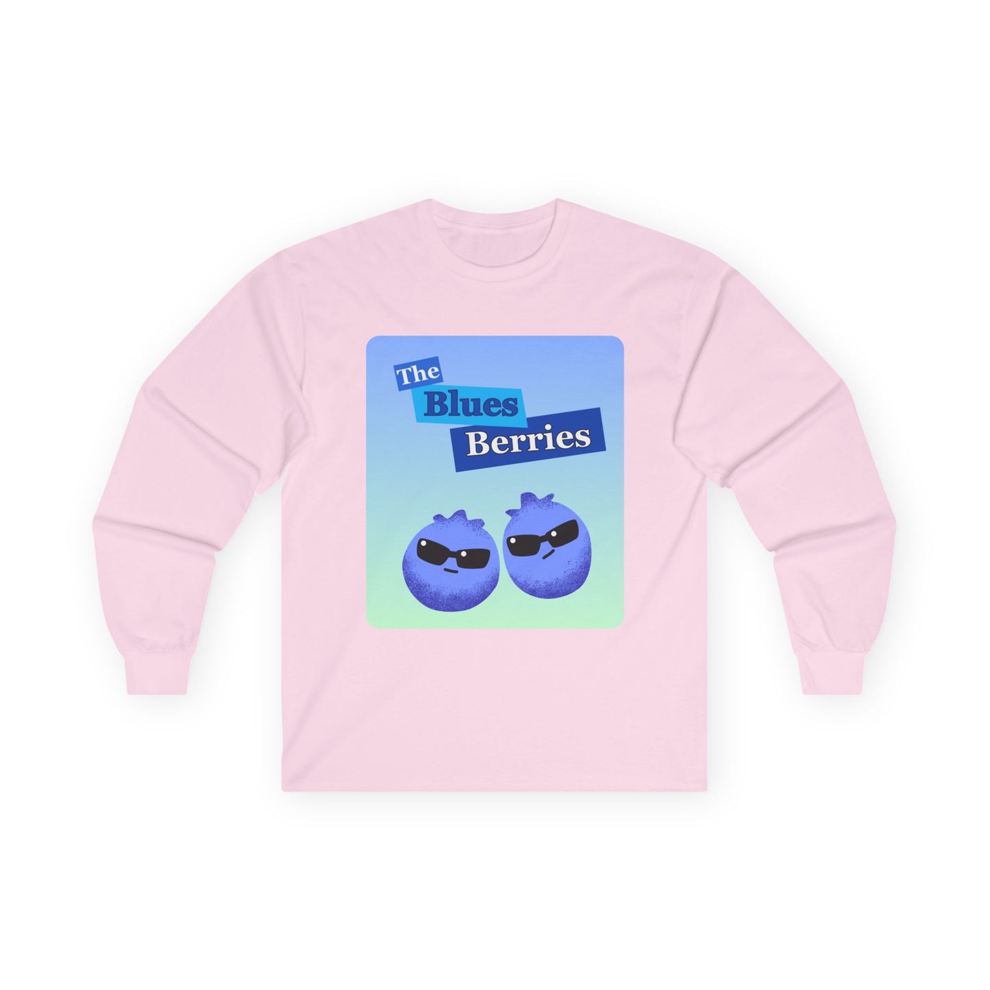 Cool Blueberry Graphic Long Sleeve Tees, Blues Brothers Pun Tee, Casual Wear, Gift for Fruit Lovers, Summer Style