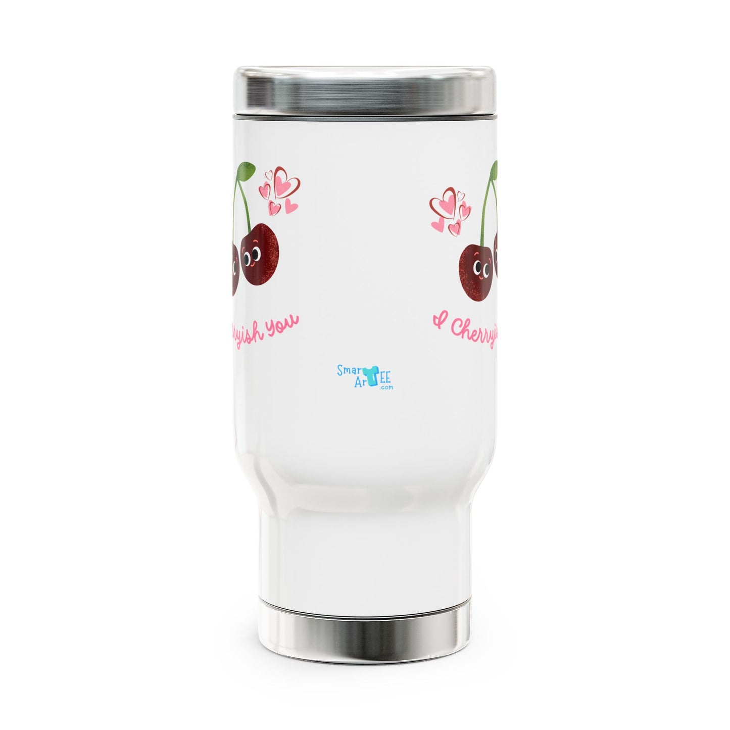 Cherry Blossom Travel Mug, Cute Travel Cup, Stainless Steel Coffee Mug, Gifts for Friends, Love & Friendship Gifts, 14oz Cherry Mug