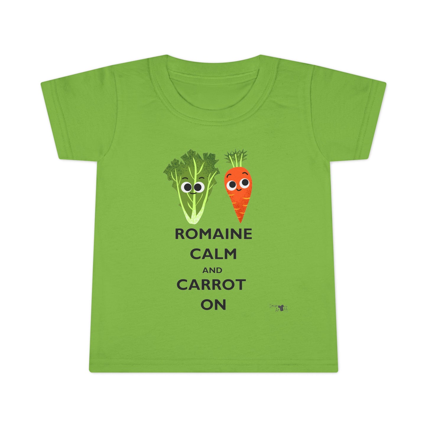 Cute Toddler Shirt with 'Romaine Calm and Carrot On' Design, Vegetable Humor Tee for Kids, Gift for Baby Showers & Birthdays