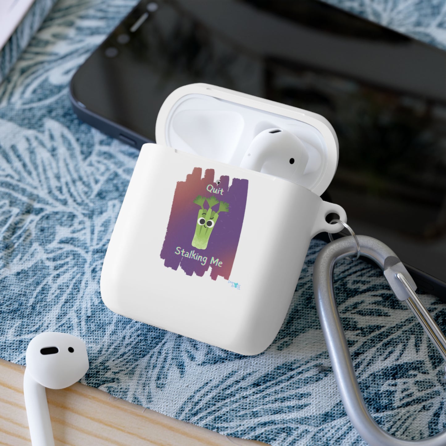 Colorful AirPods Case Cover, Funny Quit Stalking Me Pun, Quirky Accessory for Music Lovers, Unique Gift for Students, Cute Protective Case