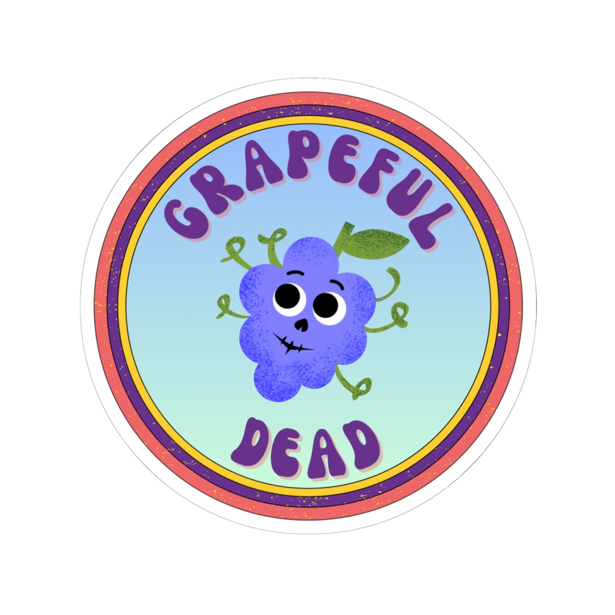 Whimsical Kiss-Cut Stickers, Fun Grapeful Dead Stickers, 420 Decor, Laptop Stickers, Gift for Friends, Quirky Vinyl Art