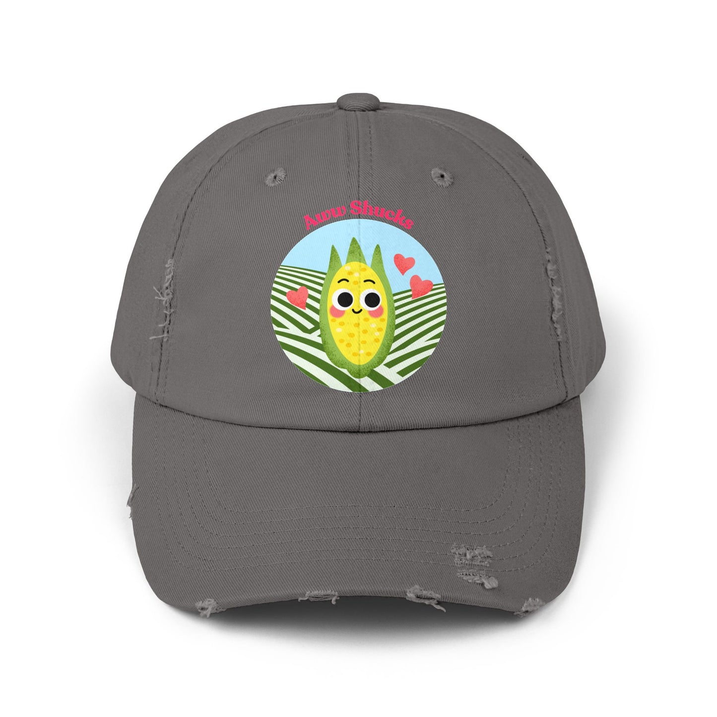 Cute Corn Cob Pun Cap, Unisex Distressed Trendy Hats, Fun Accessory, Gift for Friends, Casual Wear