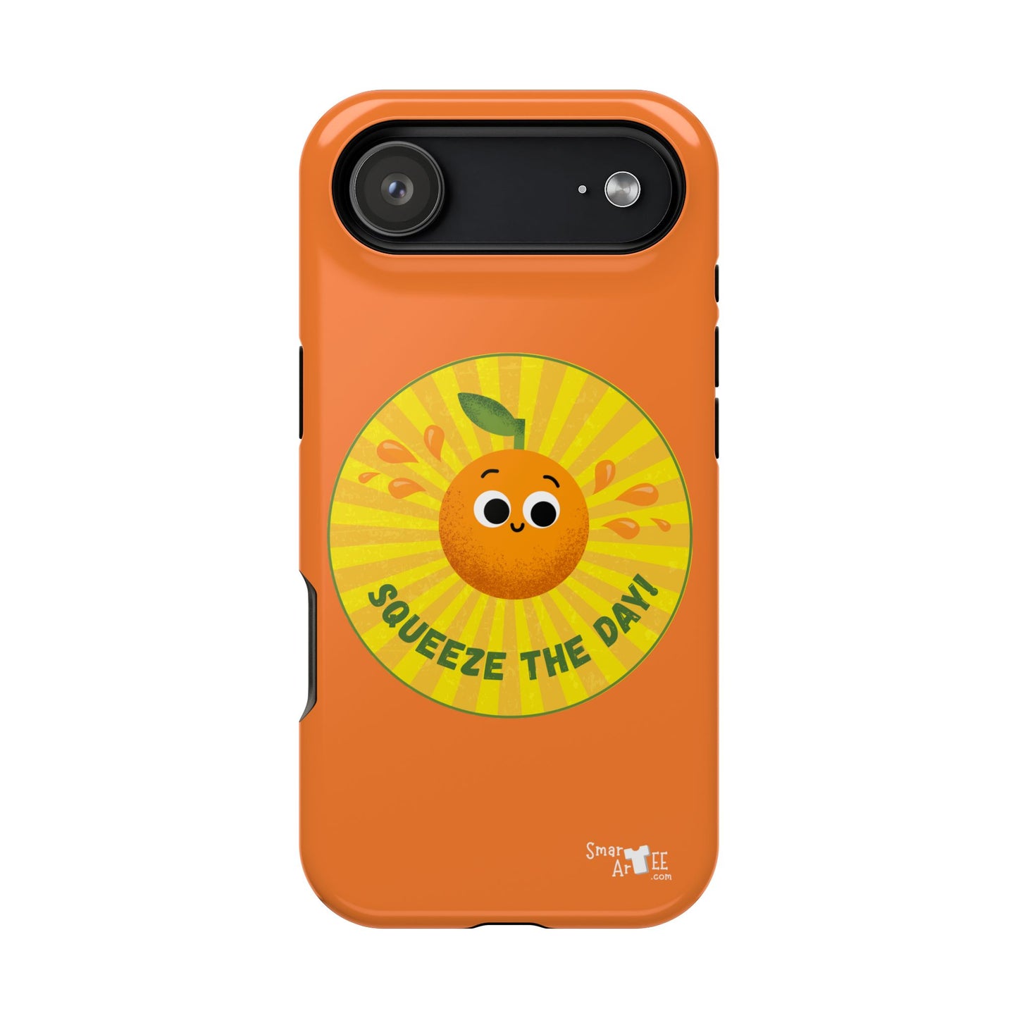 Orange Squeeze Impact-Resistant Case | Fun Phone Cover for Daily Motivation, Gift for Friends, Cute Phone Accessory, Squeeze the Day!