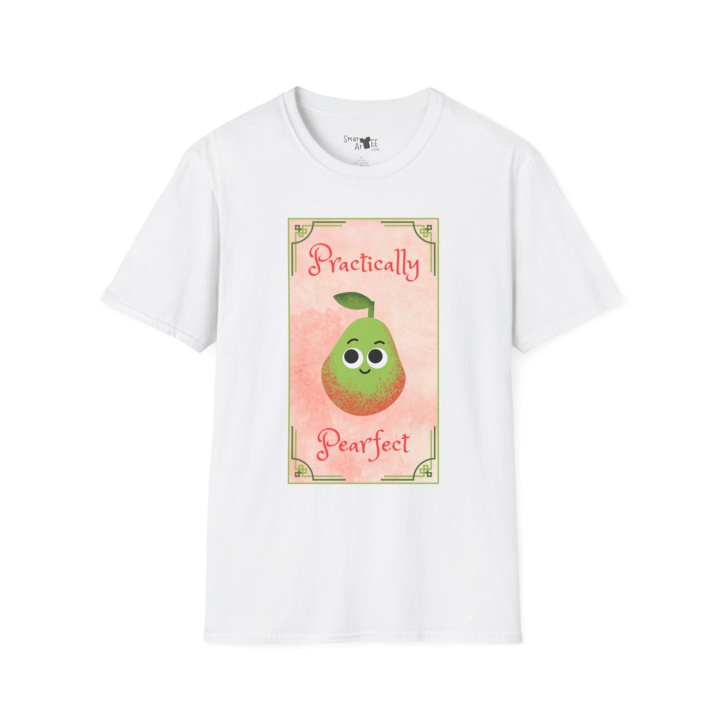 Practically Pearfect Unisex Softstyle T-Shirt - Cute Fruit Graphic Tee for Fun Occasions, Funny Fruit Pun, Great Gift Idea