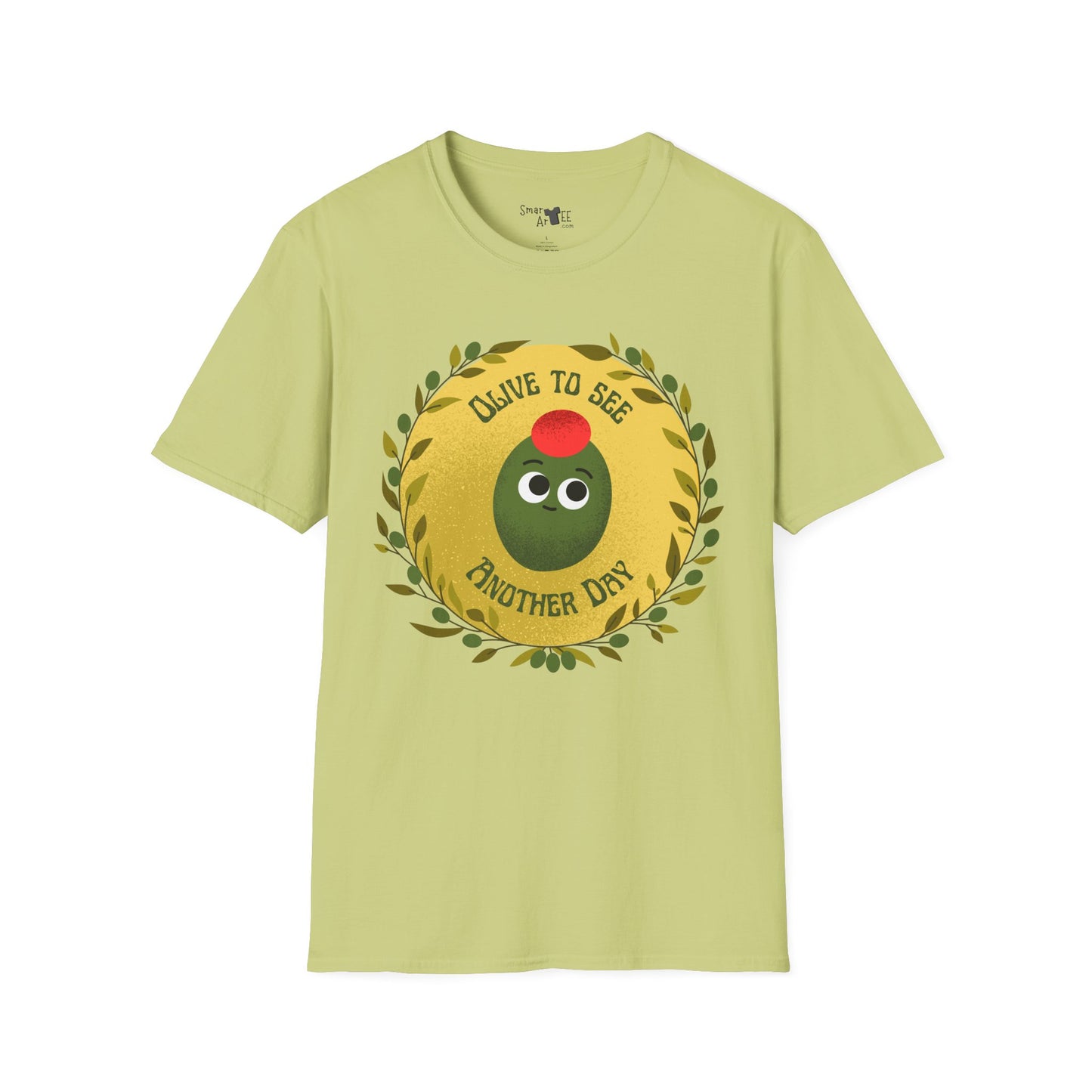 Funny Olive Design Unisex Softstyle T-Shirt - 'Olive to See Another Day' Funny Vegetable Pun, Great Gift Idea, Fun For All