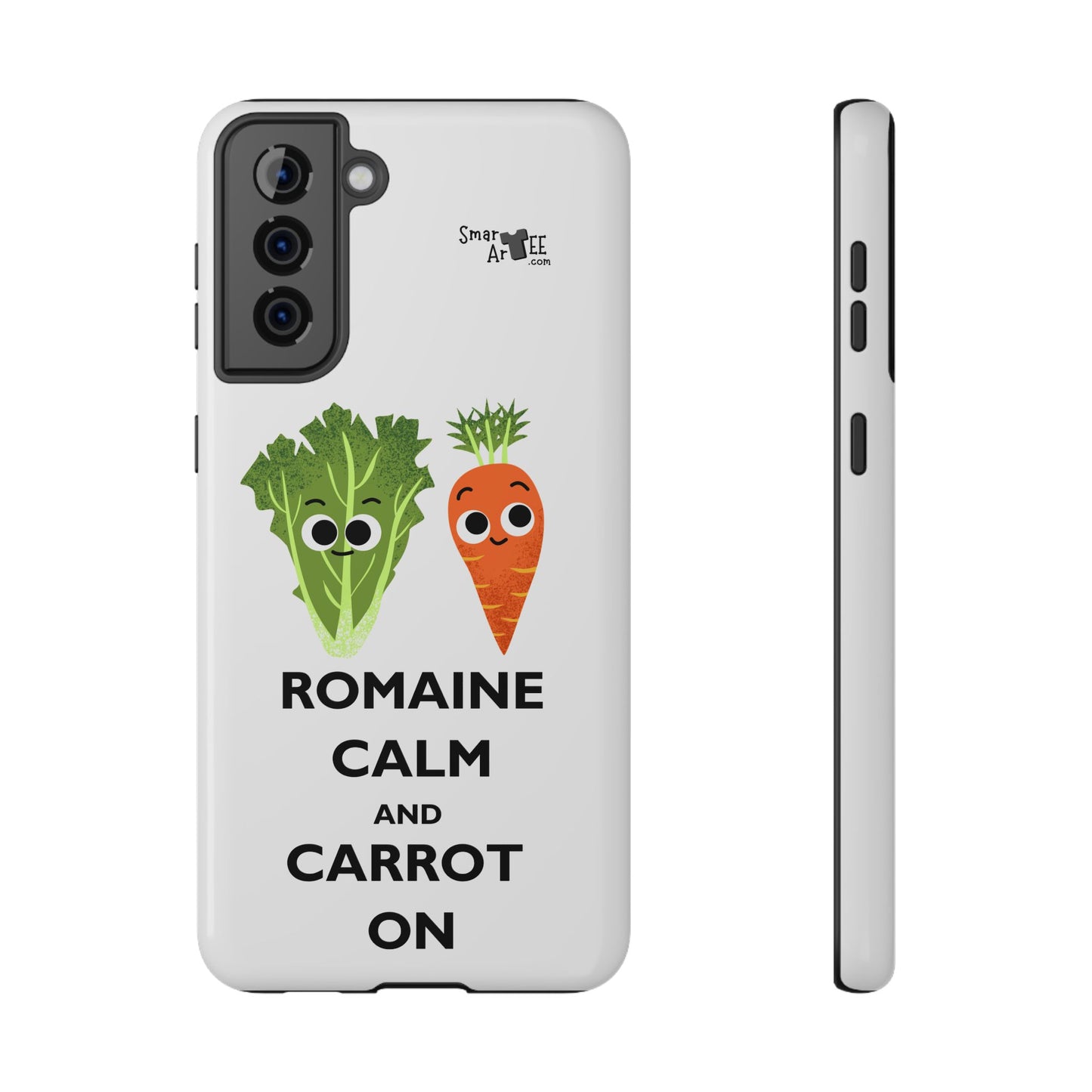 Cute Vegetable Pun Phone Caseca – Romaine Calm and Carrot On, Fun Gift, Kitchen Decor, Quirky, Culinary Passion