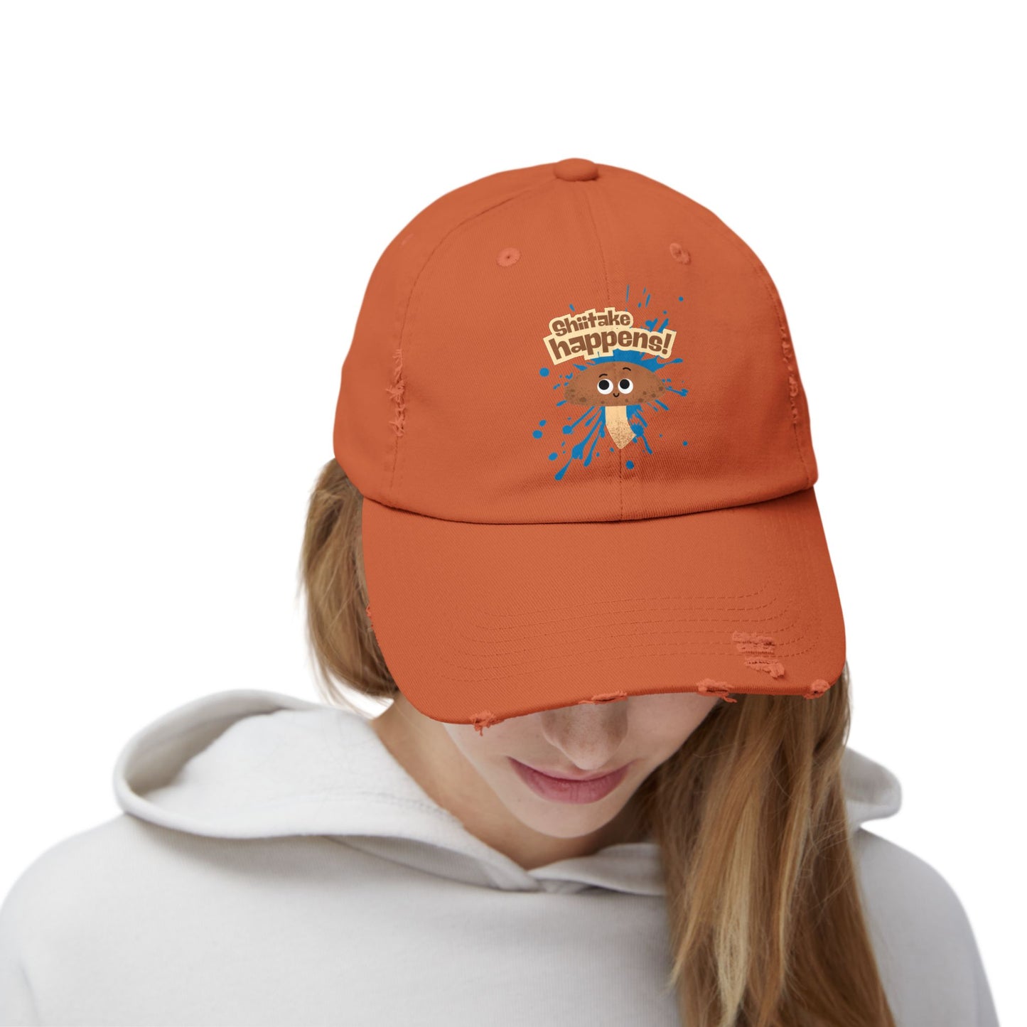 Quirky Distressed Cap, Funny Mushroom Pun Hats, Casual Everyday Hat, Unique Gift for Friends, Birthday, Humor, Adventure