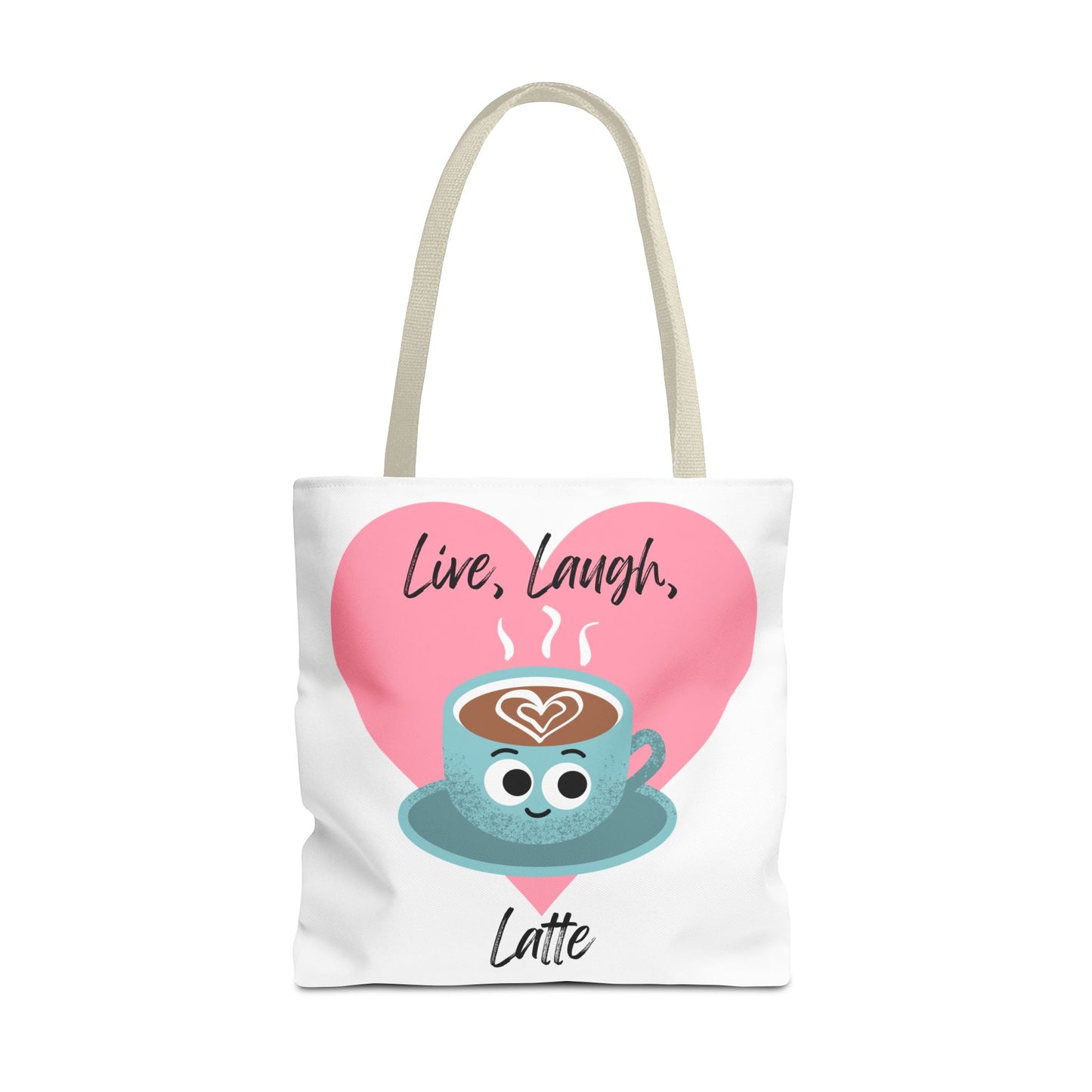 Cute Coffee Tote Bag - Live, Laugh, Latte - Perfect Gift for Coffee Lovers, Casual Carryall, Eco-Friendly, Everyday Use