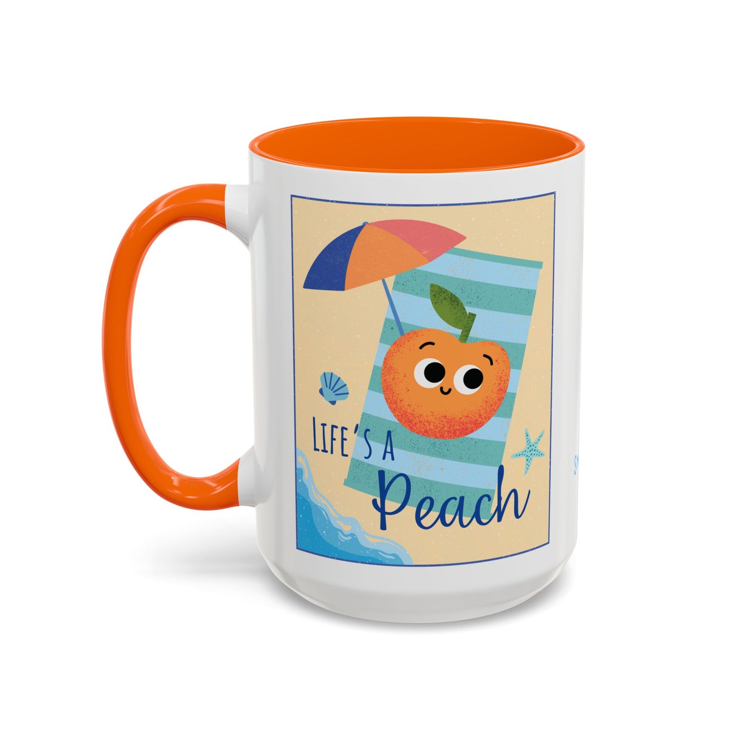 Whimsical Life's a Peach Coffee Mug - 11 oz & 15 oz, Funny Fruit Pun Mugs, Great Gift Idea For All Fun Lovers