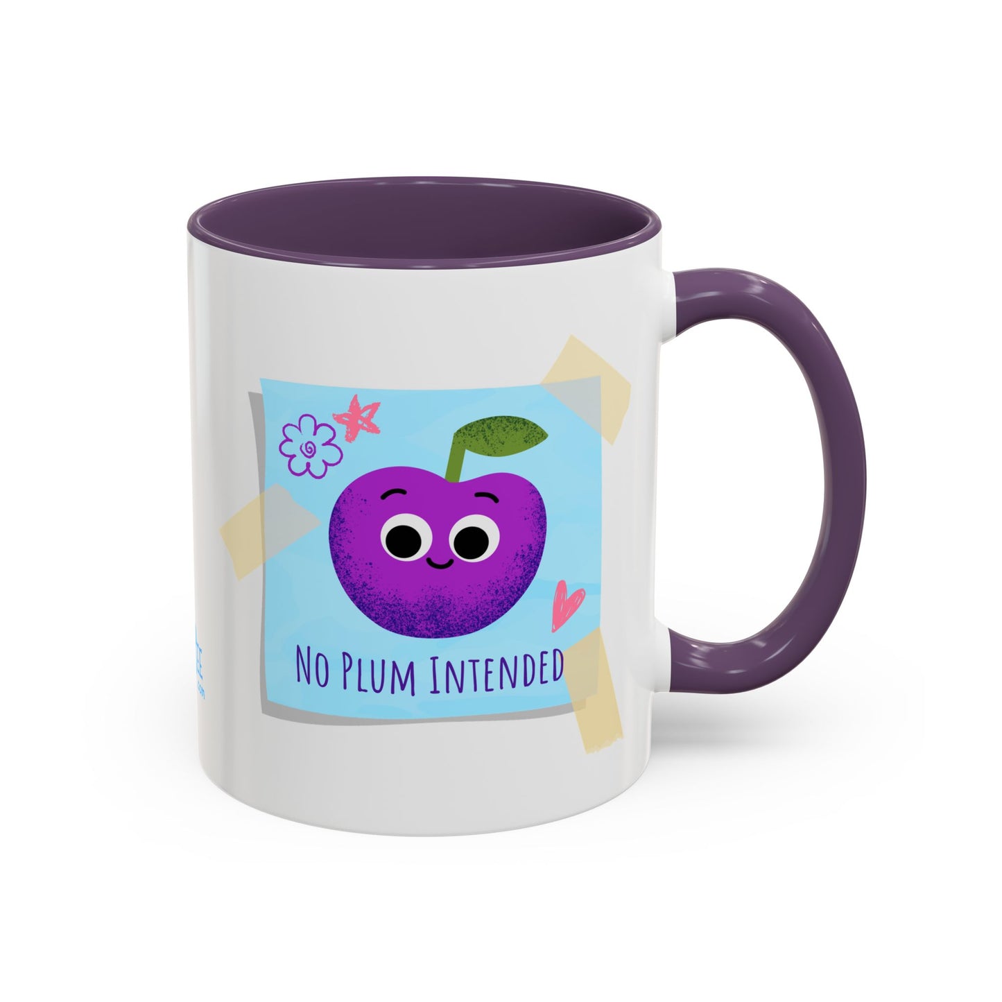 Playful Plum Coffee Mug, Cute Gift for Teachers, Friends, Humor Mug, Fun Kitchen Decor, Unique Cup for Any Occasion