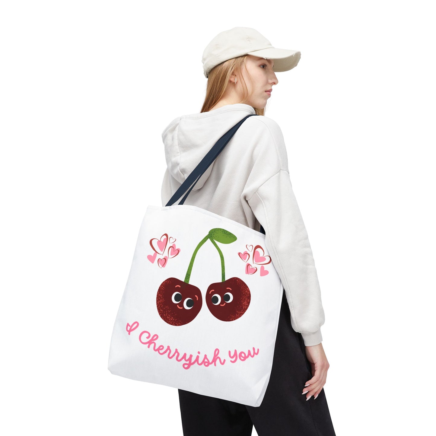 Cherryish You Tote Bag - Cute Cherry Design, Eco-Friendly Shopping Bag, Fun Gift for Friends, Valentine's Day, Summer Vibes
