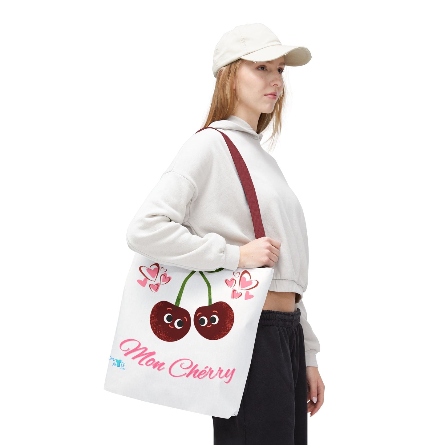 Cute Cherry Love Tote Bag - Perfect for Valentine's Day, Everyday Use, Grocery Shopping, Beach Outings, Fun Accessories