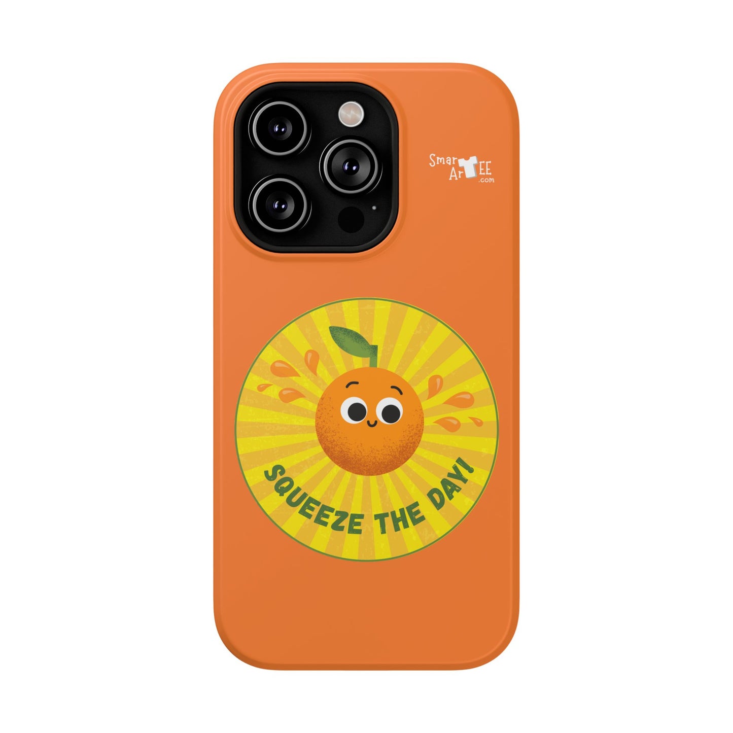 Orange Squeeze Impact-Resistant Case | Fun Phone Cover for Daily Motivation, Gift for Friends, Cute Phone Accessory, Squeeze the Day!