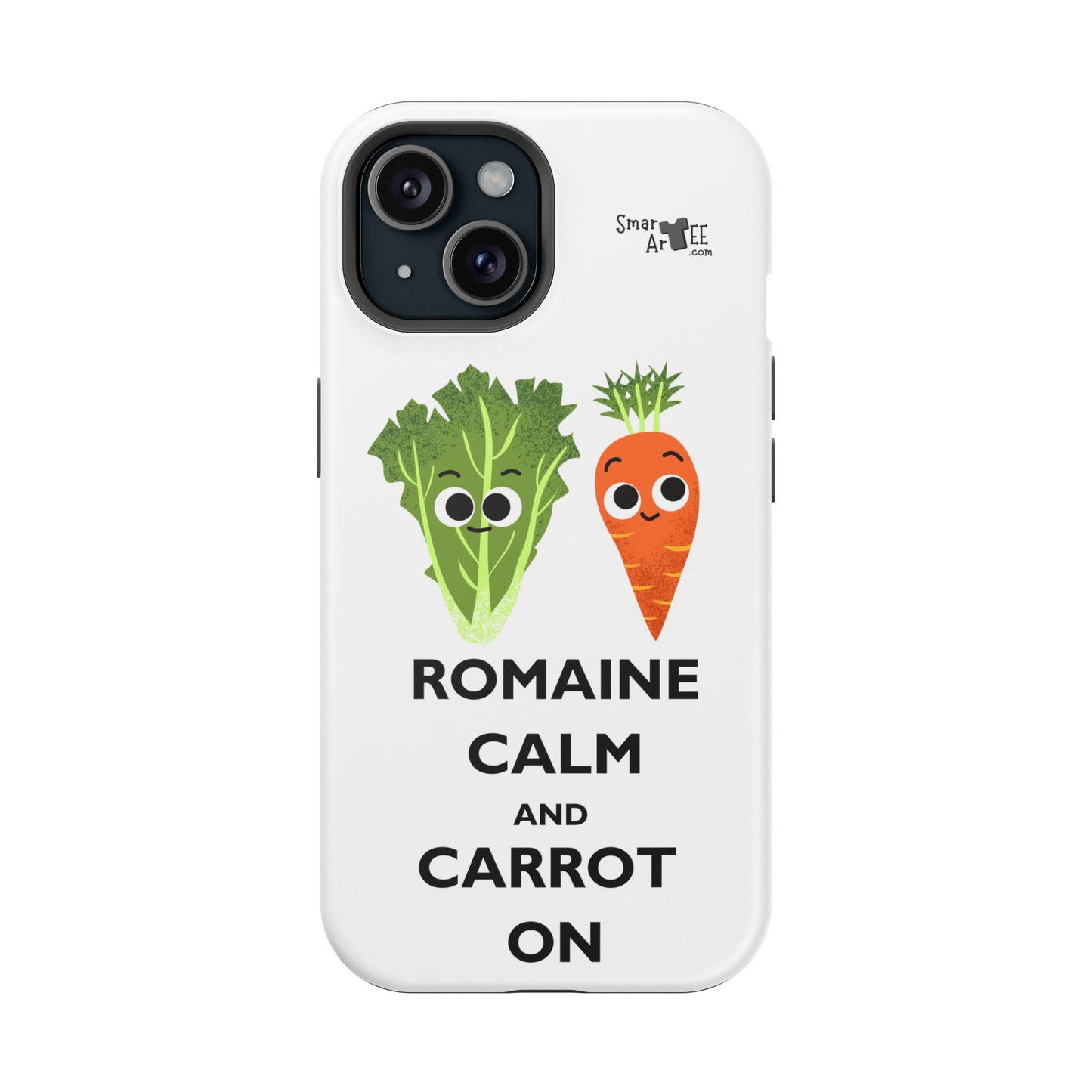 Cute Vegetable Pun Phone Caseca – Romaine Calm and Carrot On, Fun Gift, Kitchen Decor, Quirky, Culinary Passion