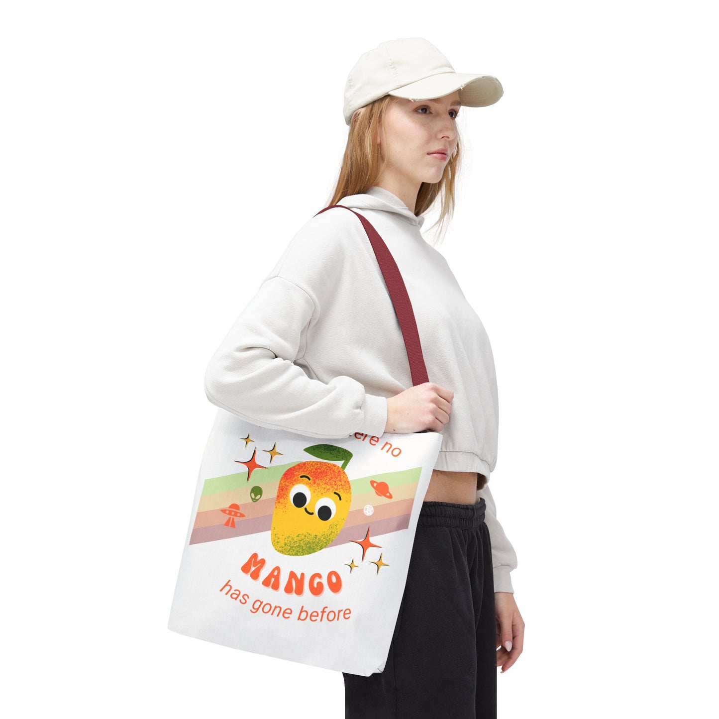 Playful Mango Tote Bag - Fun Fruit Carryall, Eco-Friendly Shopping Bag, Cute Beach Tote, Travel Bag, Gift for Fruit Lovers
