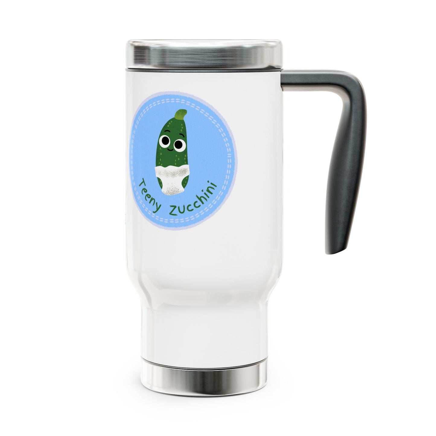 Whimsical Stainless Steel Travel Mug, Cute Zucchini Design, Perfect Gift for Veggie Lovers, Fun Kitchen Accessory, Travel Cup for Holidays