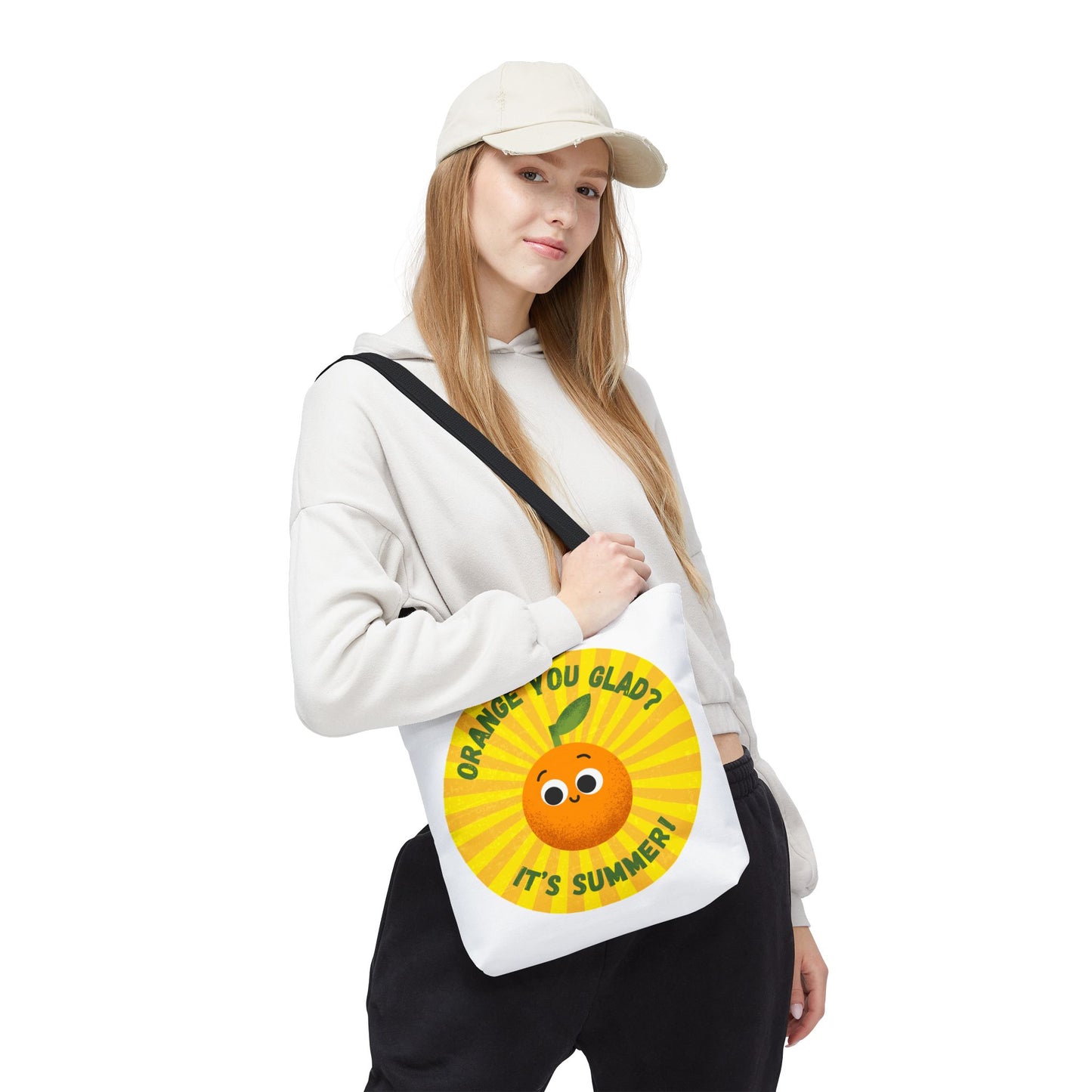 Summer Vibe Tote Bag with Cute Orange Design, Beach Bag, Gift for Friends, Eco-Friendly Shopping, Fun Accessory for Summer