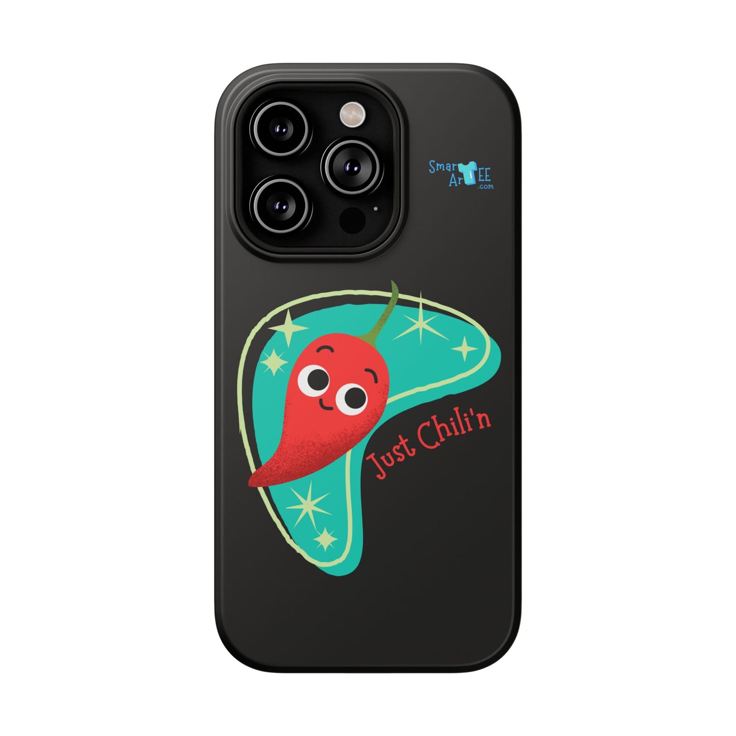 Chili Themed Phone Case, Just Chilin' Design, Fun Accessory, Unique Gift, Vibrant Protection, Perfect for Foodies, Holiday Cheer