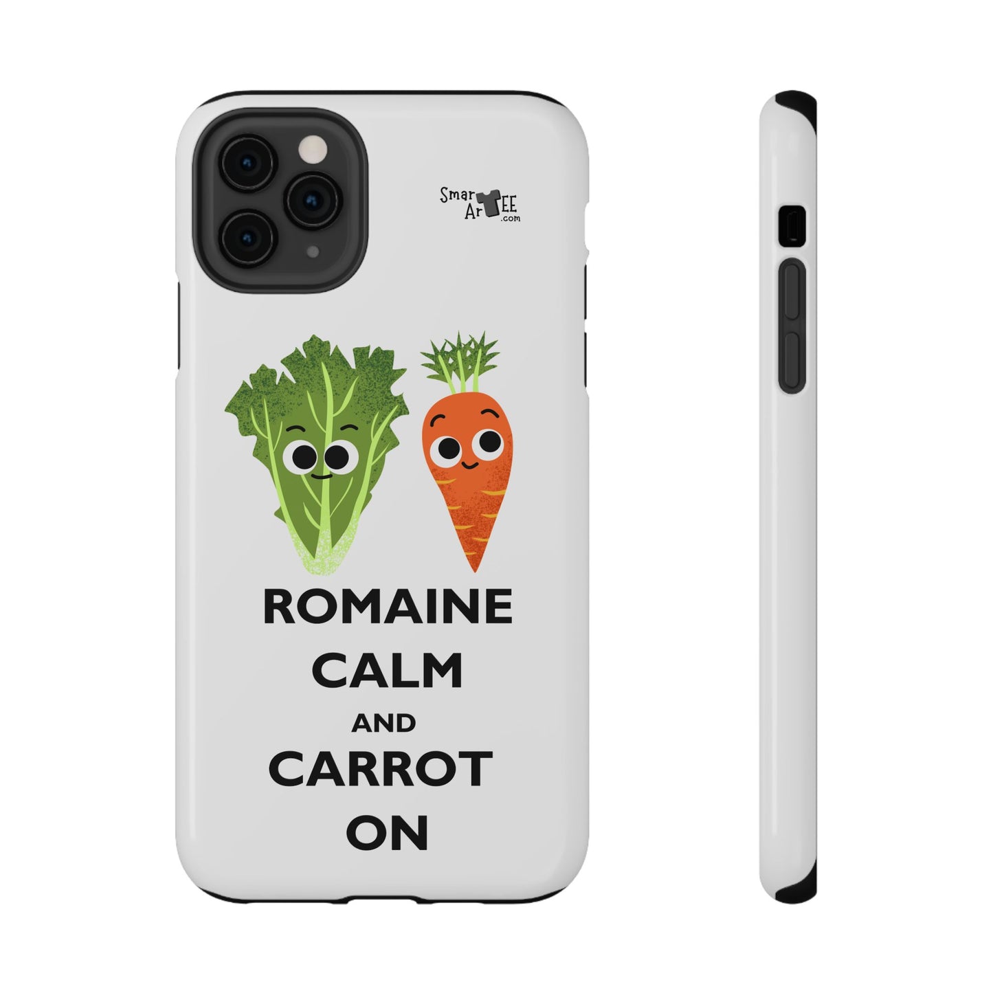 Cute Vegetable Pun Phone Caseca – Romaine Calm and Carrot On, Fun Gift, Kitchen Decor, Quirky, Culinary Passion