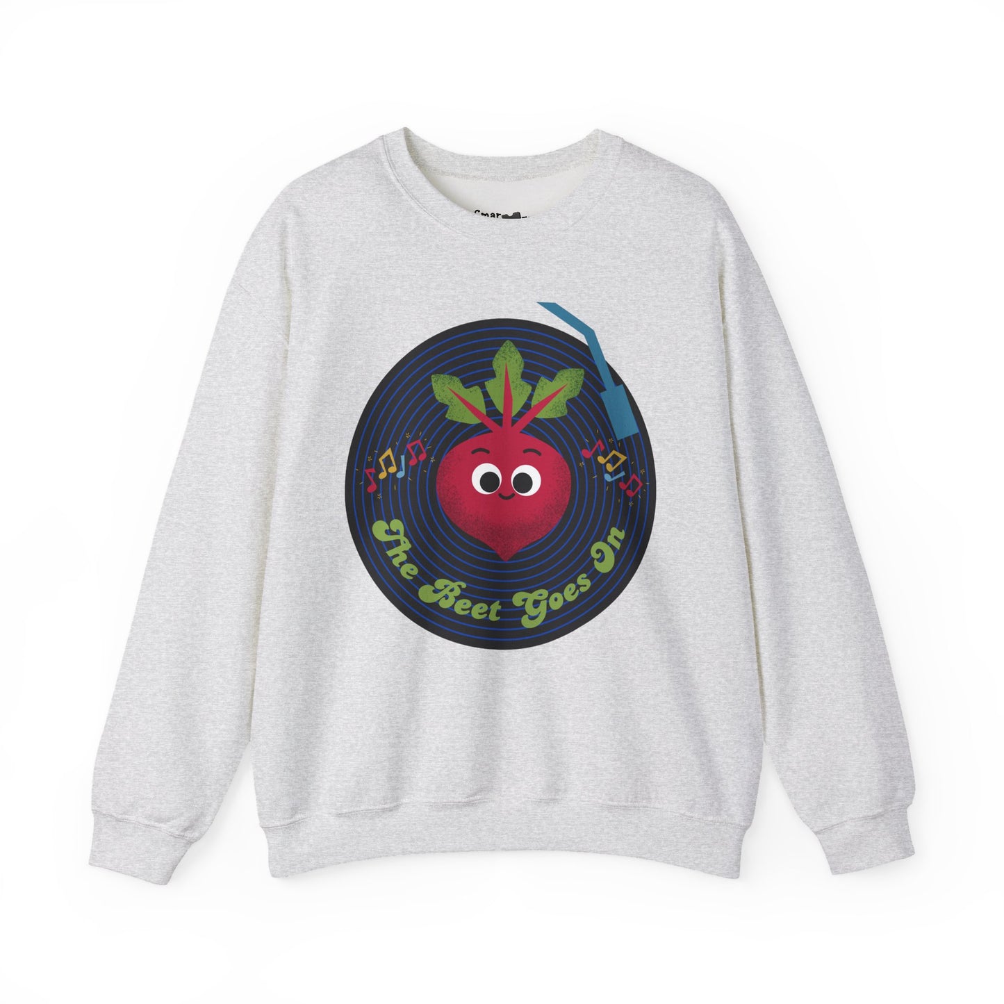 The Beet Goes On Funny Pun Crewneck Sweatshirt, Cozy Fall Apparel, Unisex Design, Casual Wear, Great Gift Idea