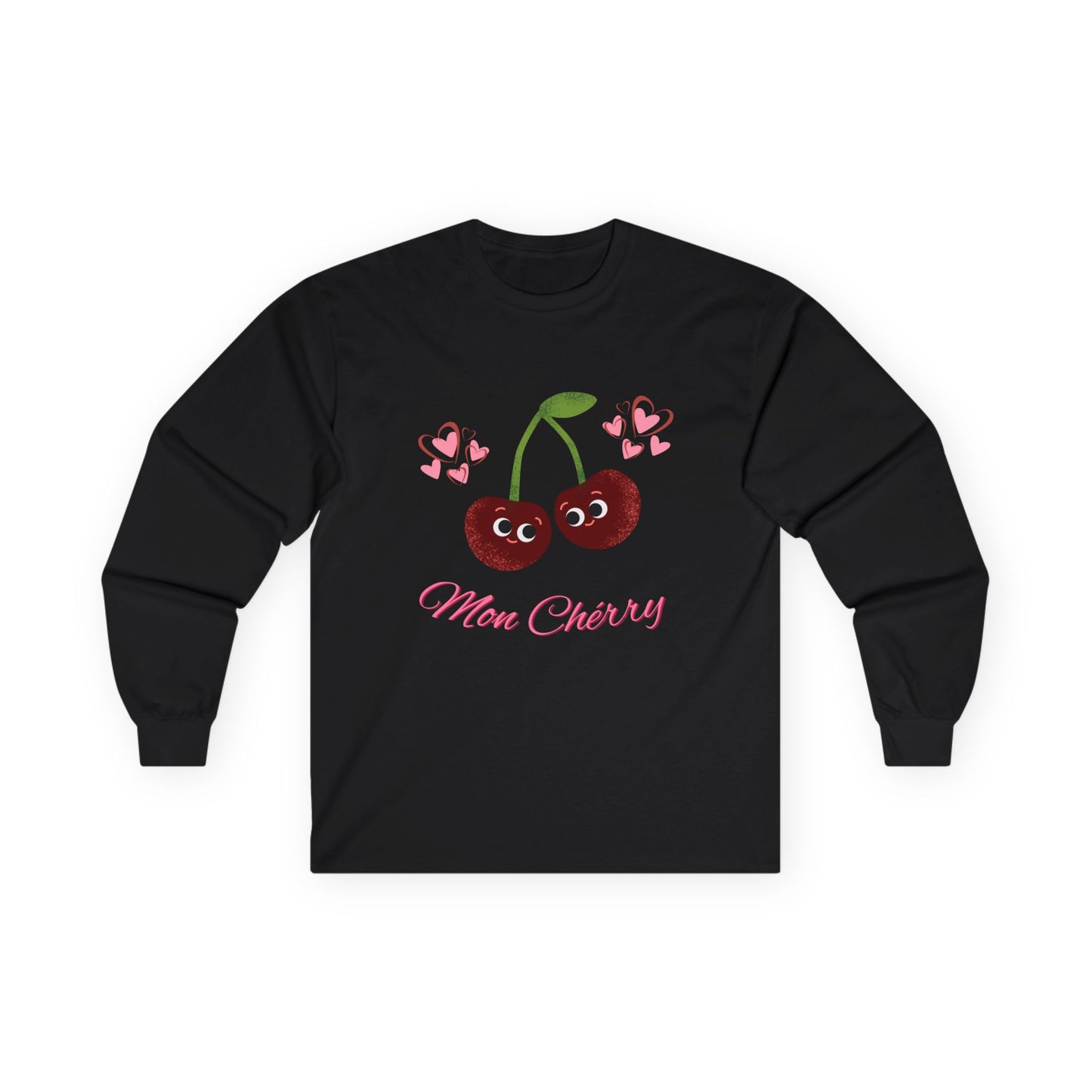 Cute Cherry Long Sleeve Tees, Playful Fruit Shirt, Valentine's Gift, Unisex Casual Wear, Fashionable Everyday Top
