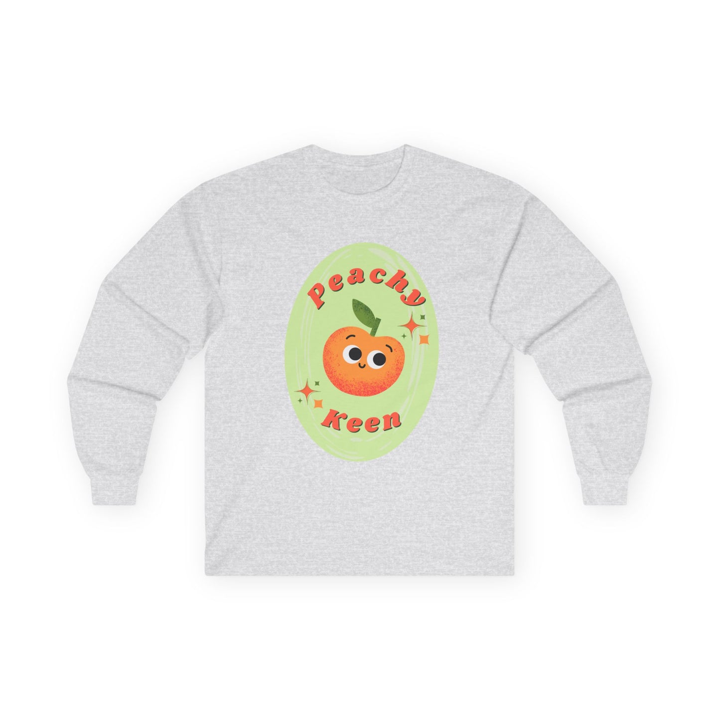 Peachy Keen Unisex Long Sleeve Tees, Cute Graphic Shirt, Fruit Lover Gift, Comfortable Everyday Wear, Perfect for Spring and Summer