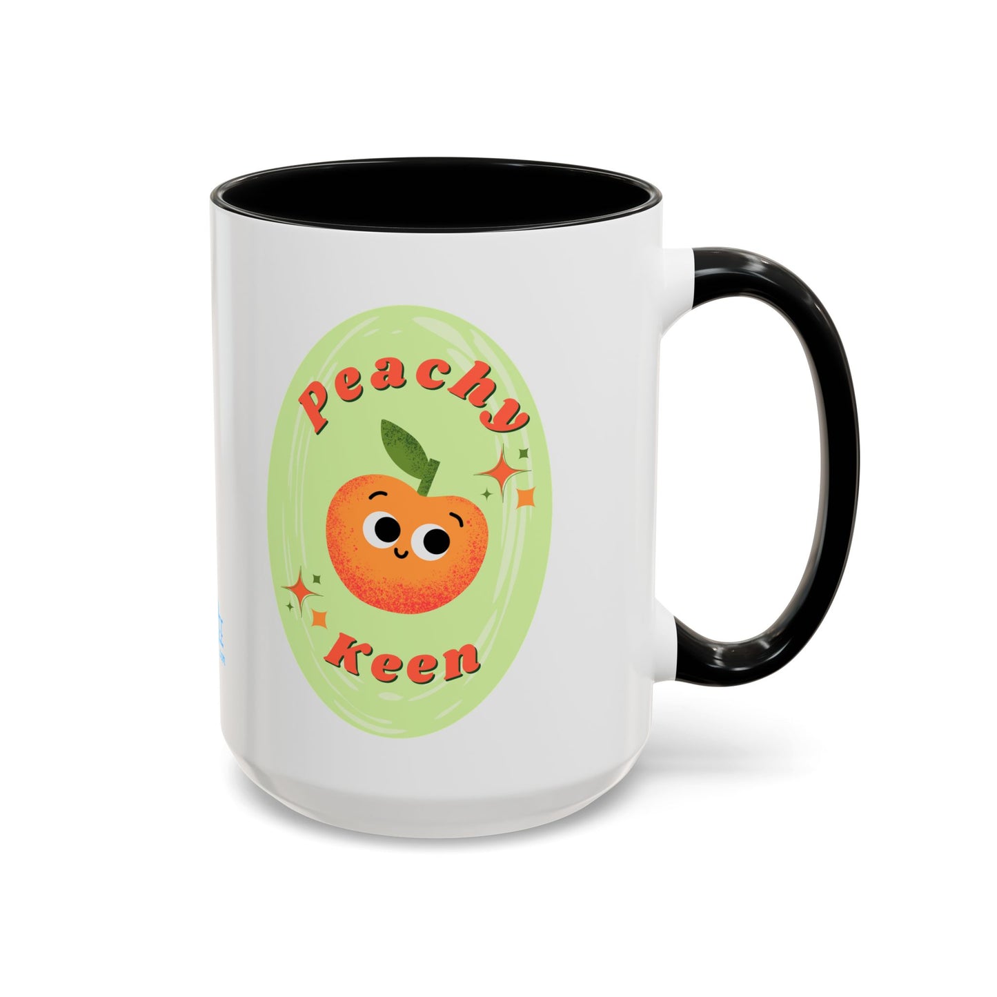 Peachy Keen Accent Coffee Mug - Fun Drinkware for Coffee Lovers, Gifts for Friends, Cute Kitchen Decor, Fruit-themed Mug, Unique Ceramics