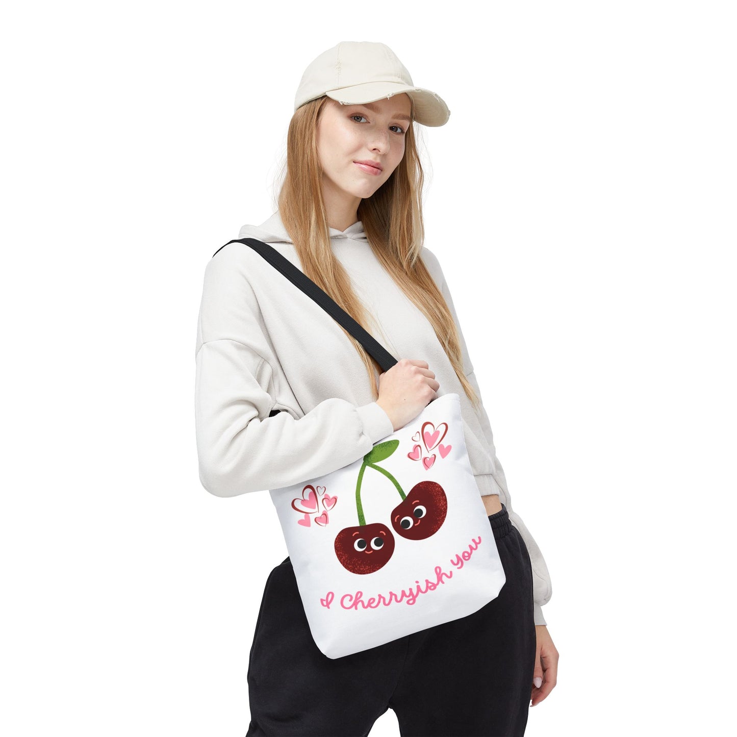 Cherryish You Tote Bag - Cute Cherry Design, Eco-Friendly Shopping Bag, Fun Gift for Friends, Valentine's Day, Summer Vibes