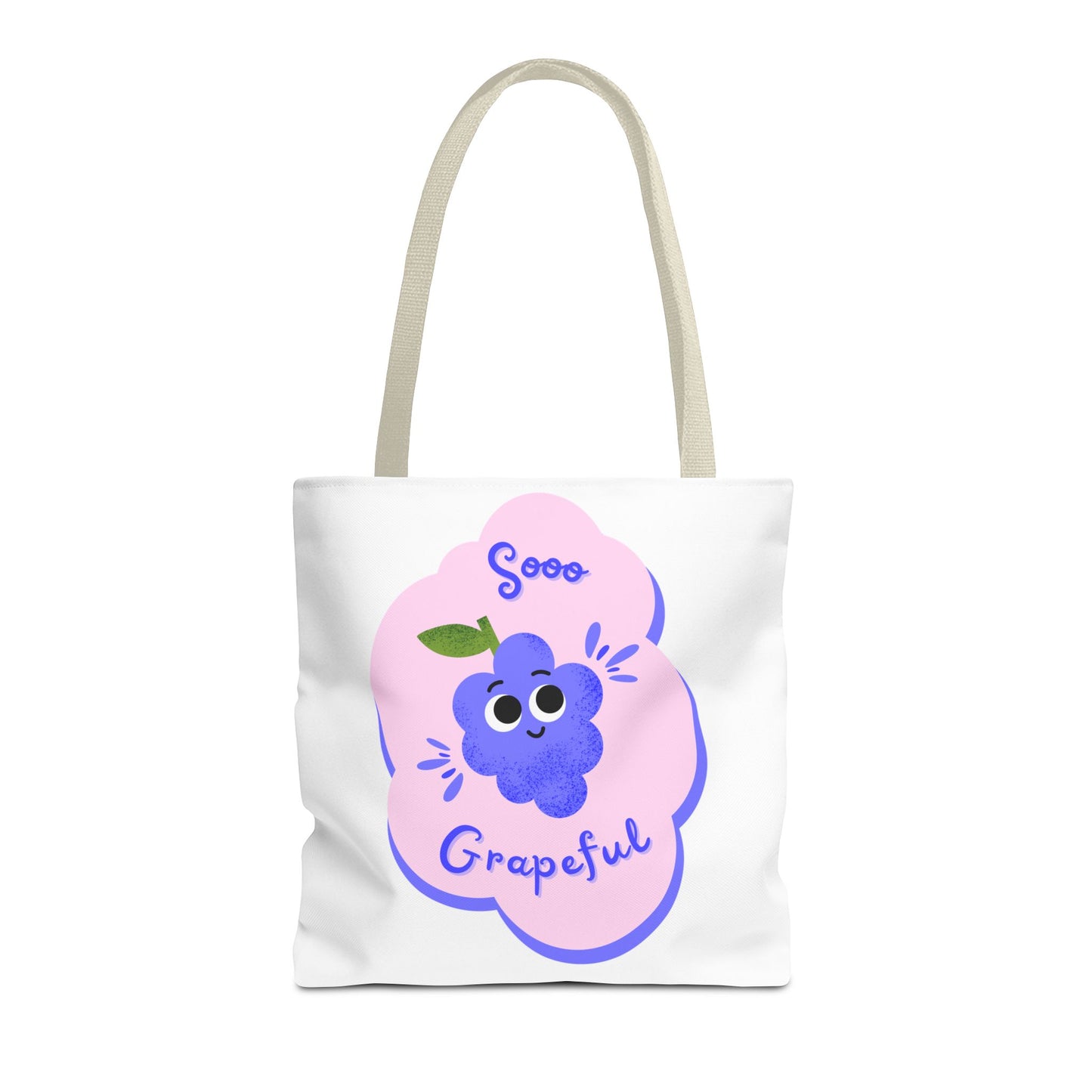 Cute Grape Tote Bag, Sooo Grapeful Shopping Bag, Eco-Friendly Grocery Tote, Fun Fruit Gift, Summer Beach Bag