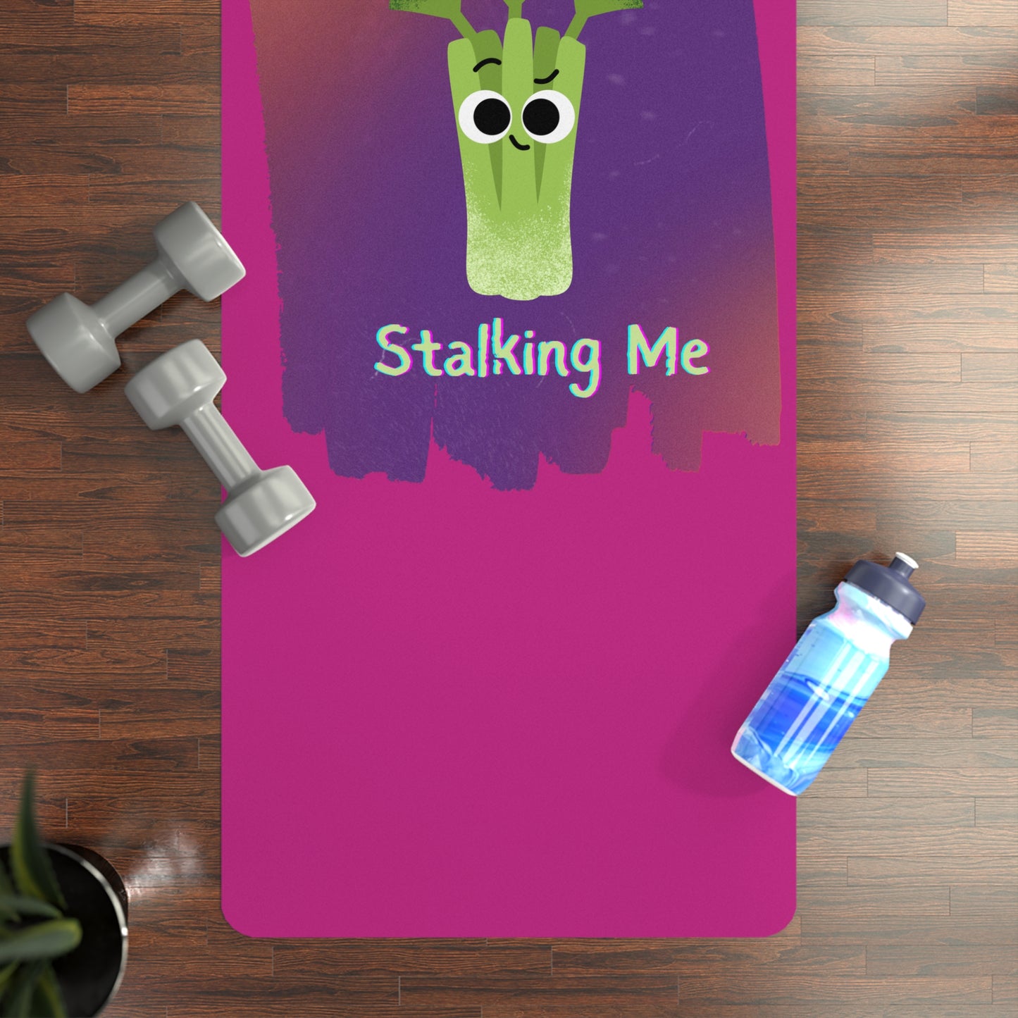 Celery Pun Yoga Mat with Fun Quote, Fitness Mat, Exercise Mat, Gift for Yogis, Motivational Workout Gear, Home Gym Accessory