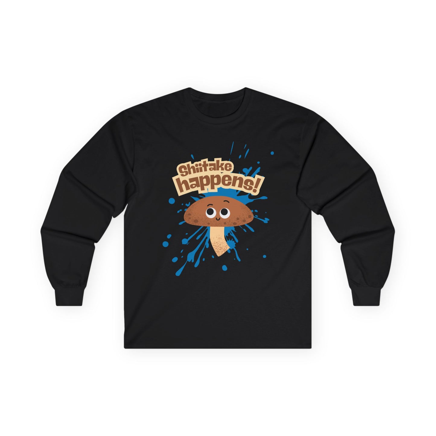 Shiitake Happens Long Sleeve Tees, Funny Stuff Happens Mushroom Shirt, Unisex Apparel, Gift for Mushroom Lovers, Casual Wear, Quirky Humor Tee