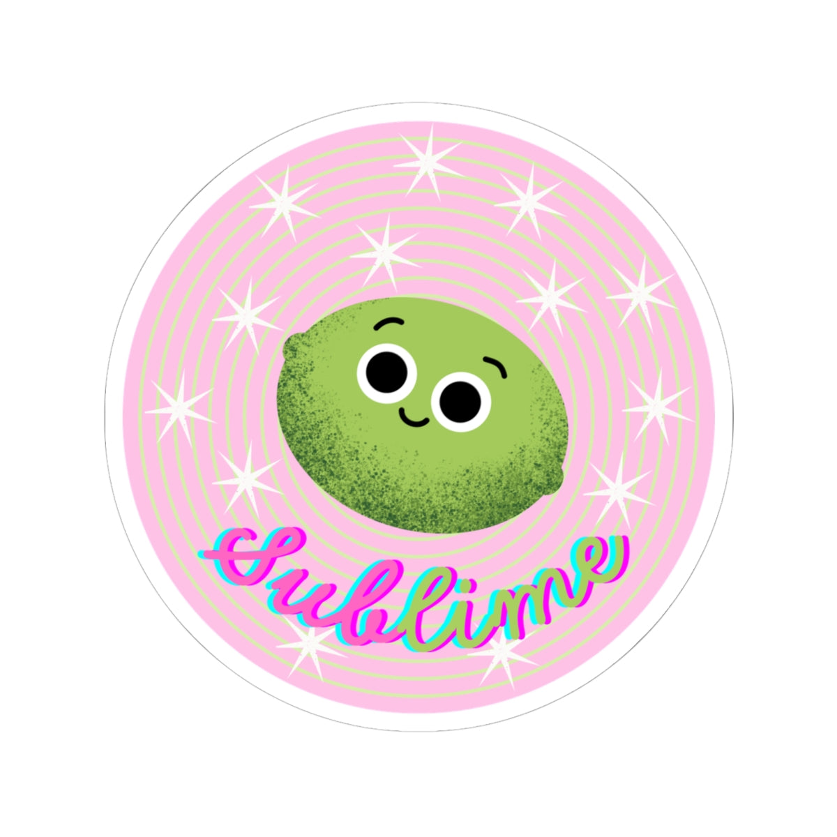 Sublime Lime Kiss-Cut Stickers | Cute Lime Decoration for Laptops, Water Bottles, Journals, Kids’ Crafts, Gift Ideas