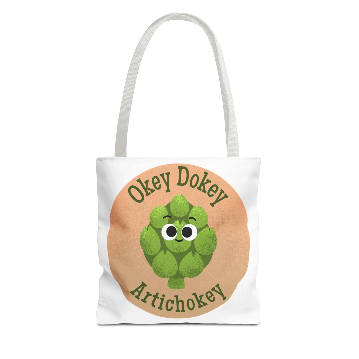 Playful Artichoke Tote Bag - Okey Dokey, Reusable Shopping Tote, Eco-Friendly Gift, Fruits & Veggies Lover, Cute Grocery Bag