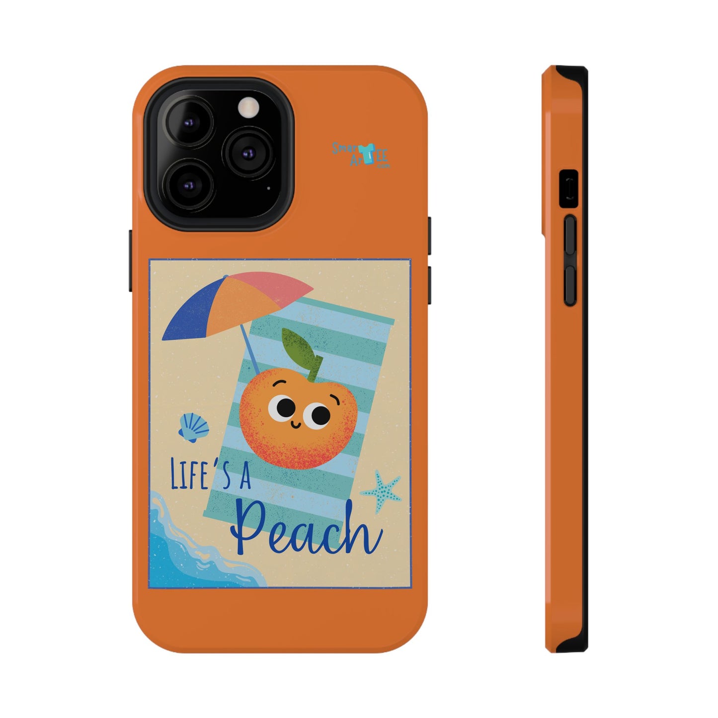 Cute Life's a Peach Phone Case, Impact-Resistant Cell Phone Cover, Summer Accessory, Gift for Fruit Lovers, Beach Vibes