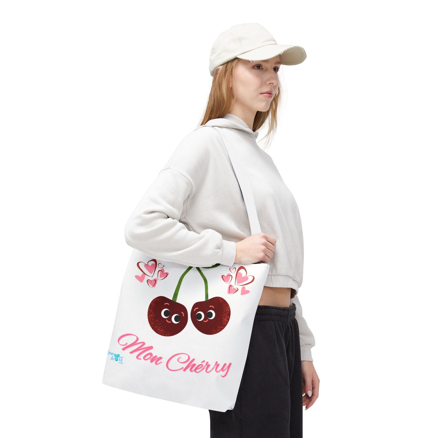 Cute Cherry Love Tote Bag - Perfect for Valentine's Day, Everyday Use, Grocery Shopping, Beach Outings, Fun Accessories