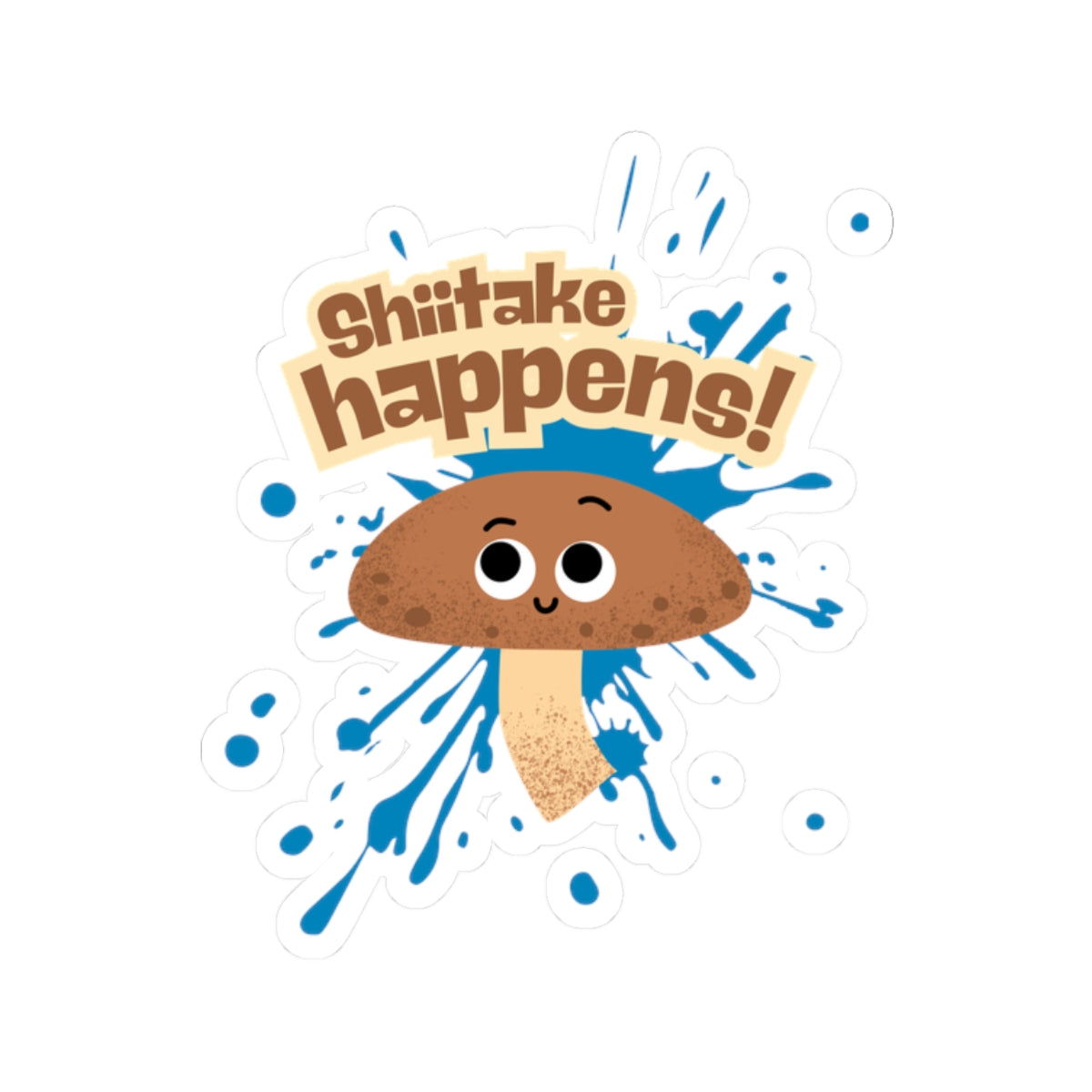 Funny Mushroom Kiss-Cut Stickers, Cute Shiitake Stickers for Laptops, Water Bottles, Gift for Plant Lovers, Humor Decor