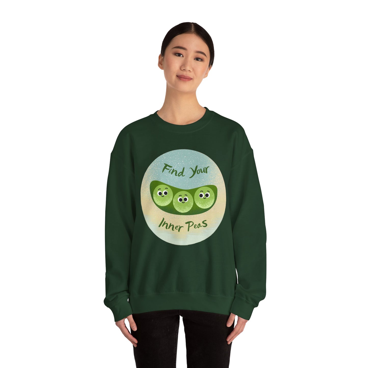 Find Your Inner Peas Sweatshirt | Funny Vegetable Pun Crewneck for Garden Lovers, Gift for Plant Parents, Relaxed Style for Everyday Wear