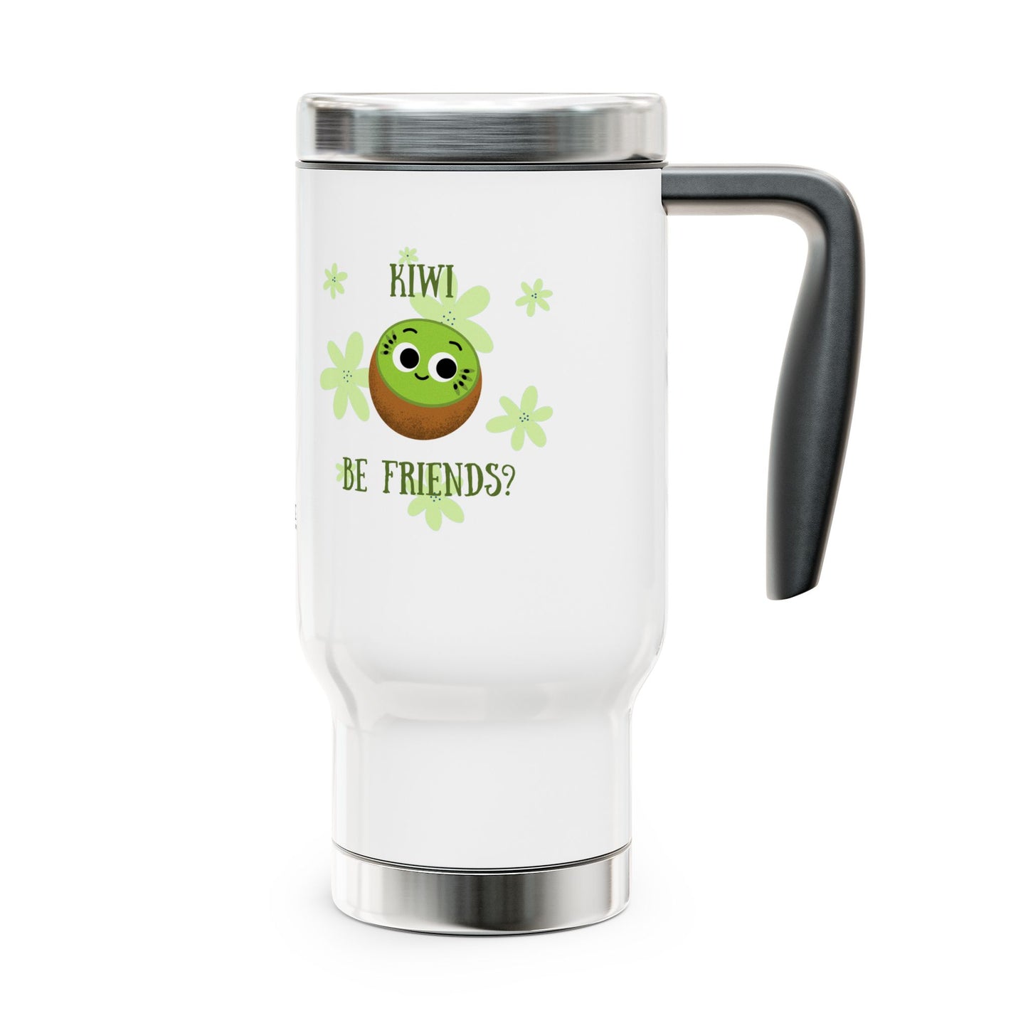 Whimsical Kiwi Travel Mug, Cute Coffee Cup for Friends, Gifts for Besties, Travel Accessories for Him/Her, Funny Drinkware