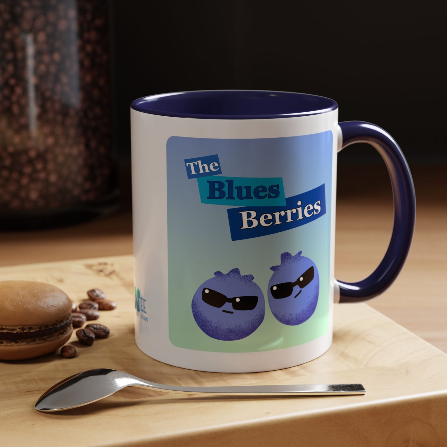 Cool Blueberries Accent Coffee Mug | Fun Gift for Coffee Lovers, Unique Kitchen Decor, Berry Lover's Gift