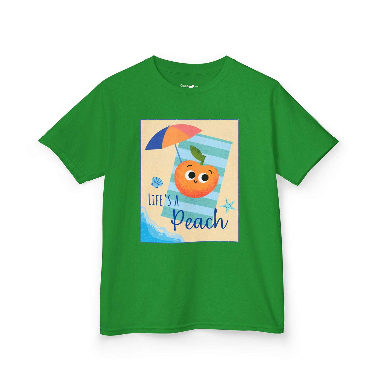 "Life's a Peach" Kids Heavy Cotton Tee – Cute Summer Shirt, Gift for Kids, Fun Casual Wear, Beach Day, Summer Vibes