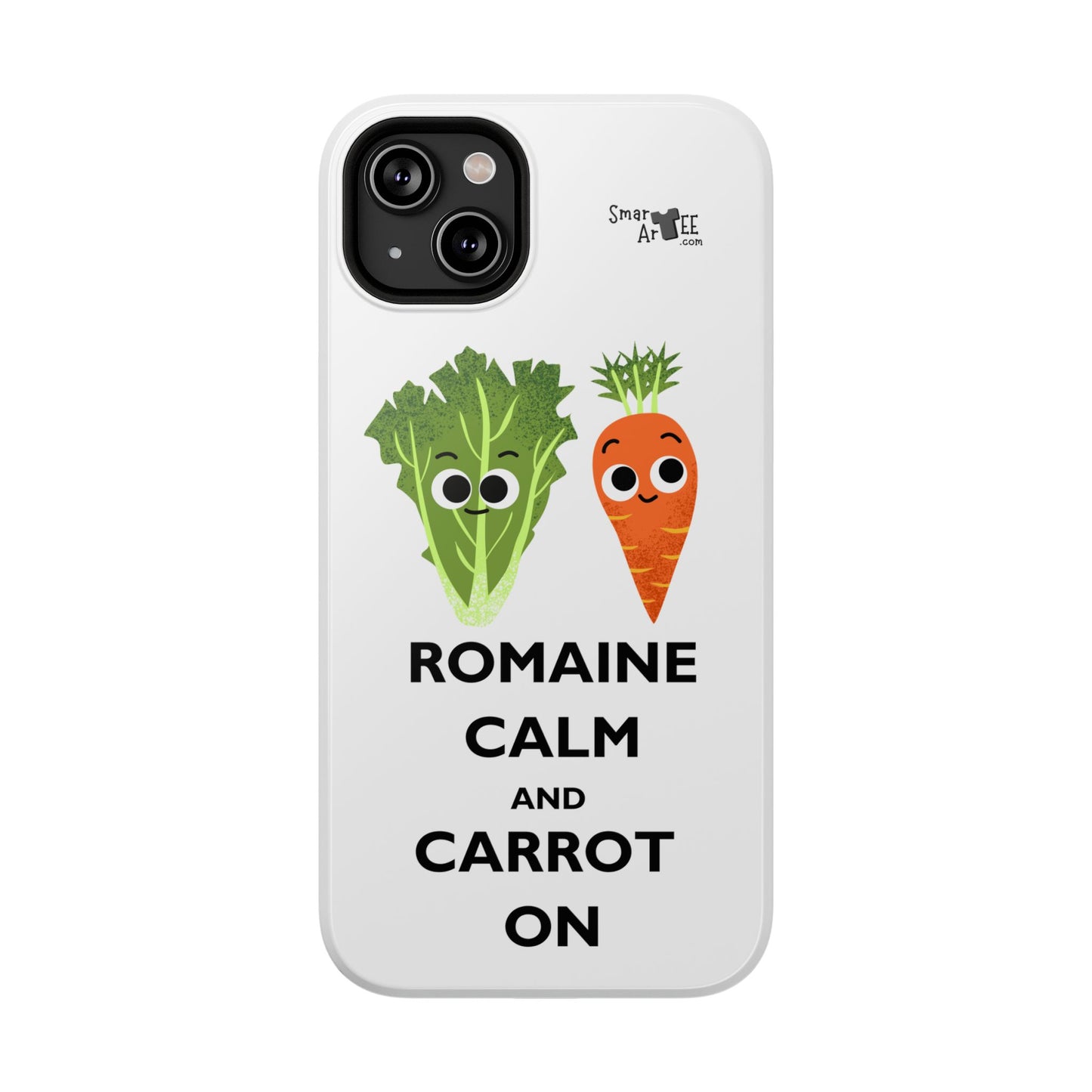 Cute Vegetable Pun Phone Caseca – Romaine Calm and Carrot On, Fun Gift, Kitchen Decor, Quirky, Culinary Passion