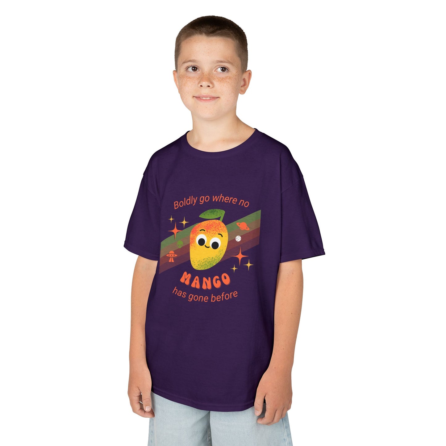 Mango Adventure Kids Tee, Fun Summer Shirt, Cute Gift for Kids, Playful Cotton Tee, Birthday Gift Idea