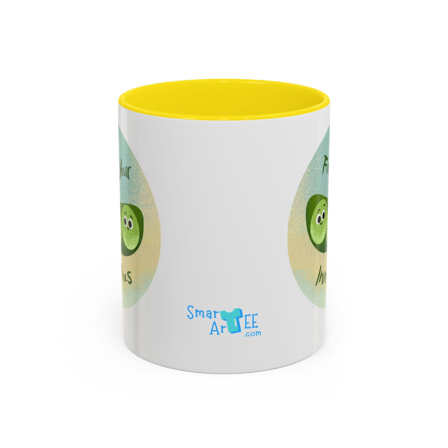 Find Your Inner Peas Coffee Mug - Fun Gift for Veggie Lovers, Cute Tea Cup, Green Peas Decor, Eco-Friendly Kitchenware, Whimsical Drinkware