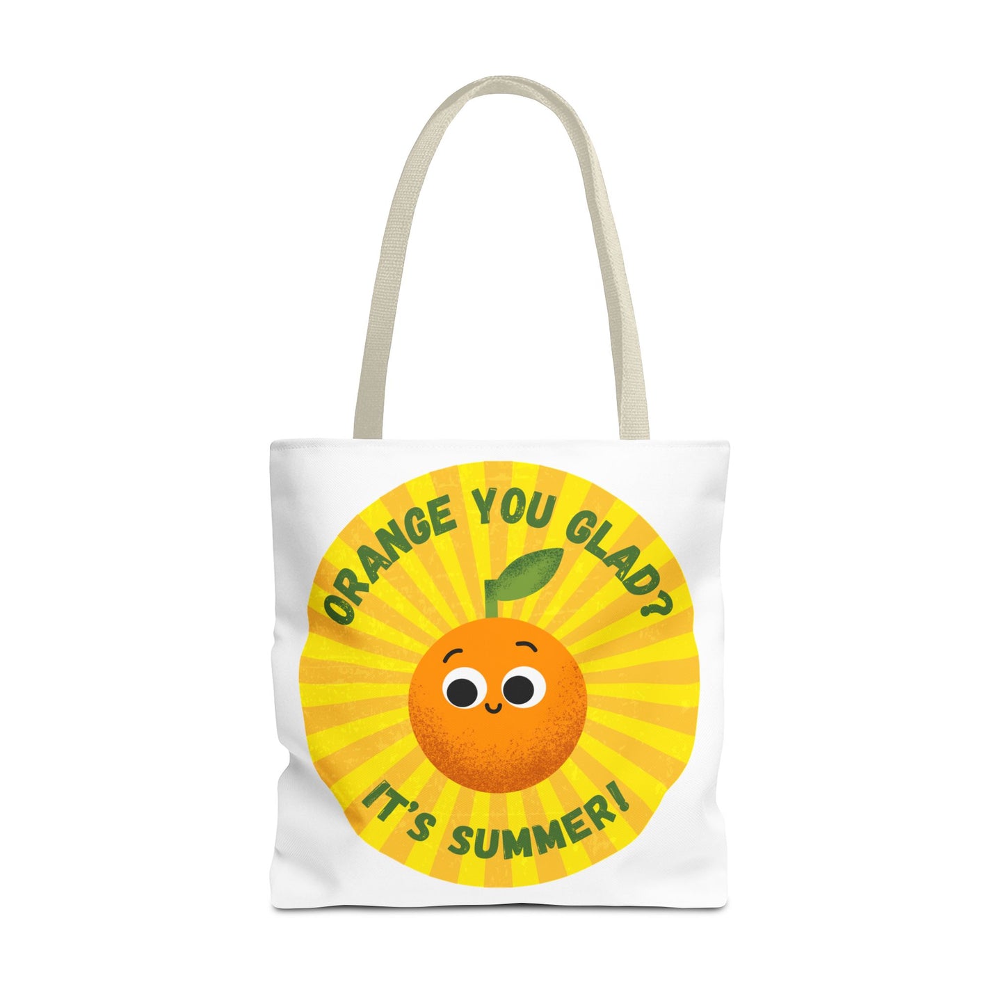 Summer Vibe Tote Bag with Cute Orange Design, Beach Bag, Gift for Friends, Eco-Friendly Shopping, Fun Accessory for Summer