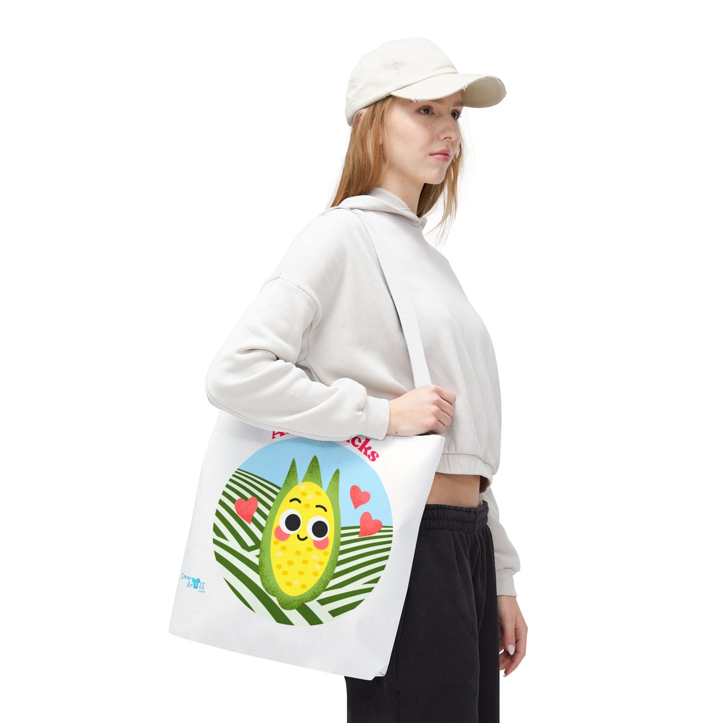 Cute Corn Tote Bag, Funny Grocery Tote, Gift for Veggie Lovers, Funny Farmhouse Decor, Unique Eco-Friendly Bag