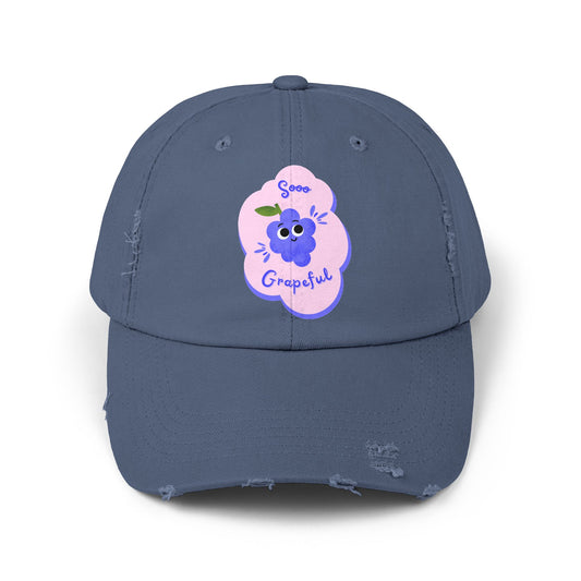 Grateful Distressed Cap - Casual Hats for Everyday Wear, Trendy Accessory, Gift for Friends, Vintage Style Cap, Funny Fruit Pun Cap