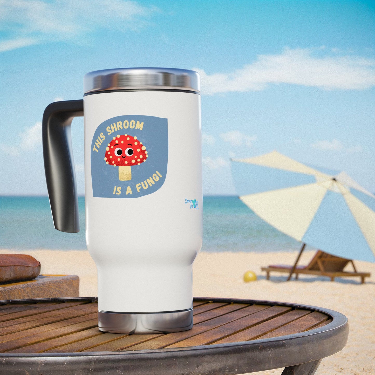 Playful Mushroom Travel Mug - Cute Portable Drinkware for Coffee Lovers, Gifts for Fun Moms, Birthday, Camping, Festivals