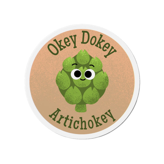 Whimsical Artichoke Die-Cut Magnet - Fun Kitchen Decor, Cute Gift, Refrigerator Magnet, Foodie Art, Playful Home Accessory