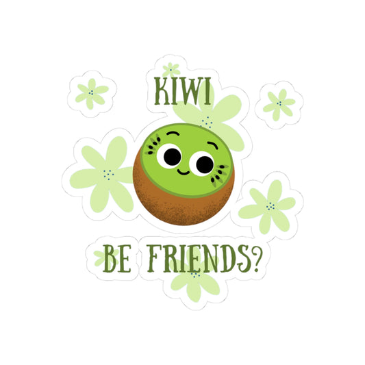 Whimsical Kiwi Friendship Stickers, Fun Fruit Decor, Cute Gift for Friends, Laptop Stickers, Kids Room Decor